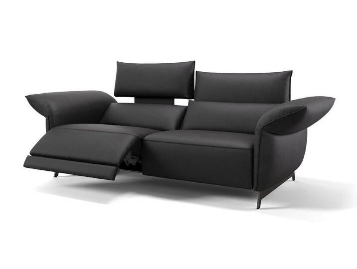 Sofanella 3-Sitzer Leder CUNEO, Relaxcouch, Designersofa, Designer Sofa, 3er Couch, Sofagarnitur, schwarz von sofanella