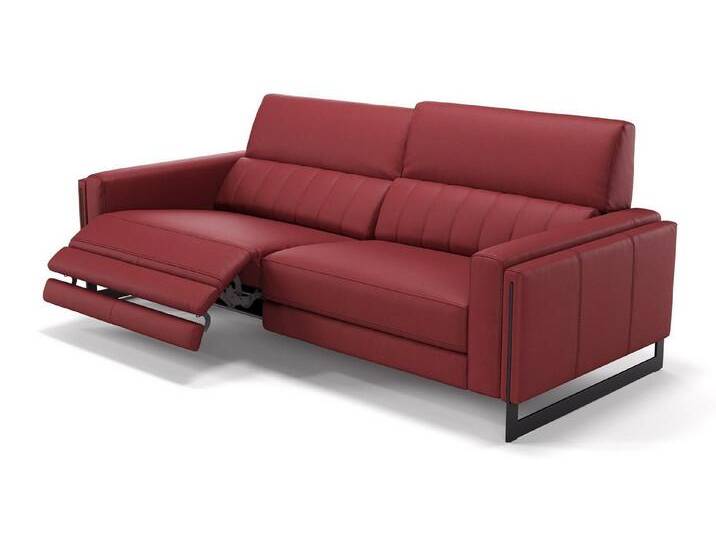 Sofanella 3-Sitzer Leder MARA, Relaxcouch, Designersofa, Designer Sofa, 3er Couch, Sofagarnitur, rot von sofanella
