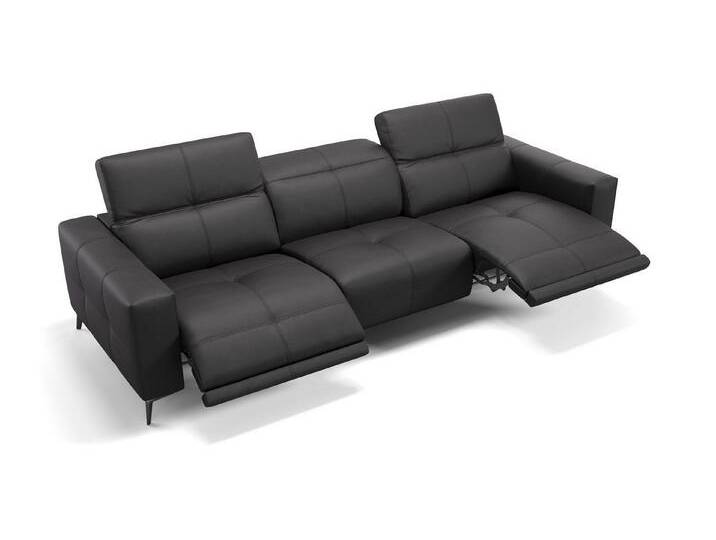 Sofanella 3-Sitzer Leder MARBELLA, Relaxcouch, Designersofa, Designer Sofa, 3er Couch, Sofagarnitur, schwarz von sofanella