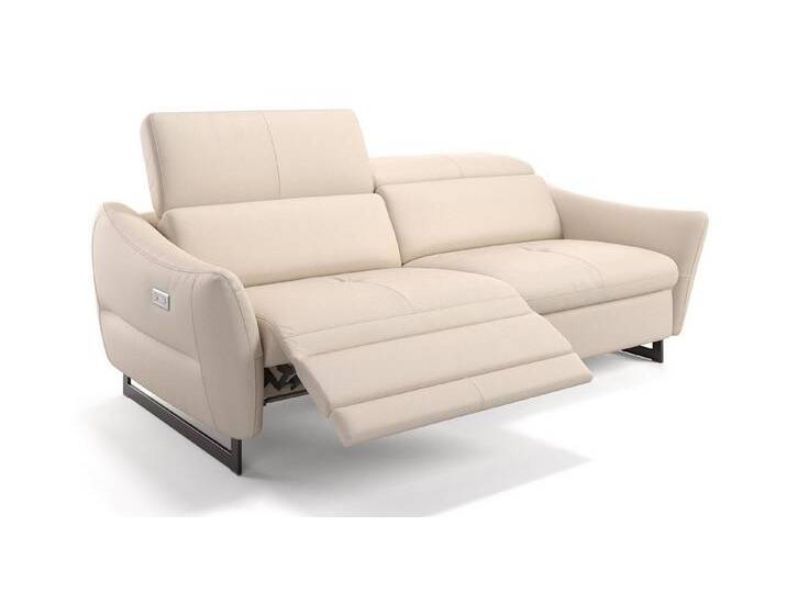Sofanella 3-Sitzer Leder MODENA, Relaxcouch, Designersofa, Designer Sofa, 3er Couch, Sofagarnitur, beige von sofanella