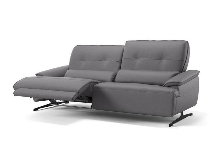 Sofanella 3-Sitzer Leder PERLO, Relaxcouch, Designersofa, Designer Sofa, 3er Couch, Sofagarnitur, grau von sofanella