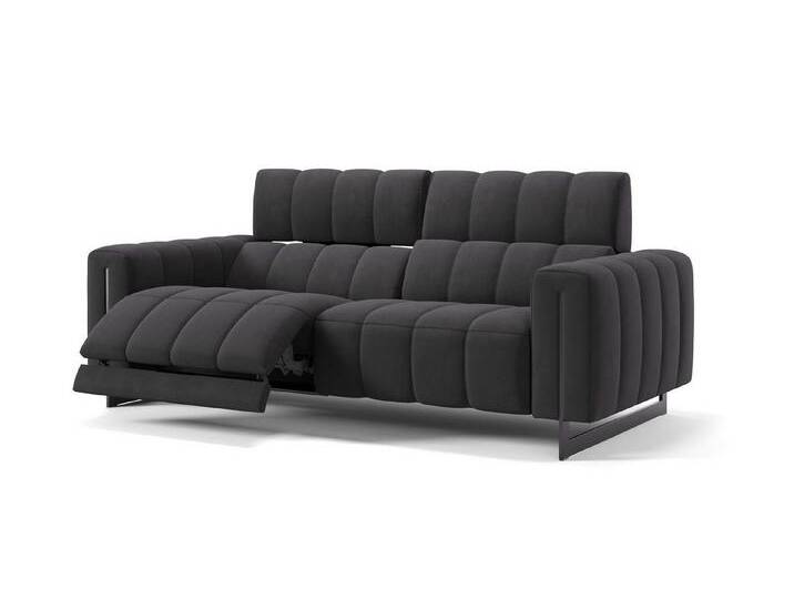Sofanella 3-Sitzer Stoff VENETO, Relaxcouch, Designersofa, Designer Sofa, 3er Couch, Sofagarnitur, schwarz von sofanella