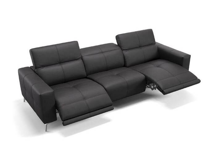 Sofanella 3-Sitzer XXL-Sofa Ledercouch MARBELLA 3-Sitzer Echtleder, schwarz, Schwarz von sofanella