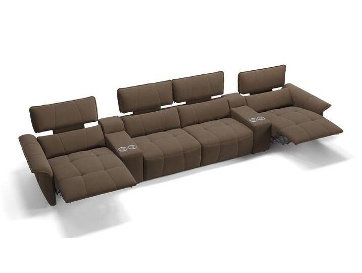 Sofanella 4-Sitzer Stoff ADRIA, Heimkinosofa, Kinocouch, Funktionssofa, Kinosofa, Stoff Sofas, braun von sofanella