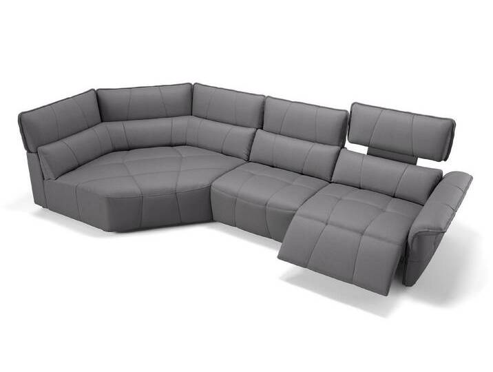 Sofanella Ecksofa Leder ADRIA, Eckcouch, Ecksofa, Sitzecke, Polsterecke, Leder Sofas, Ledersofa, grau von sofanella