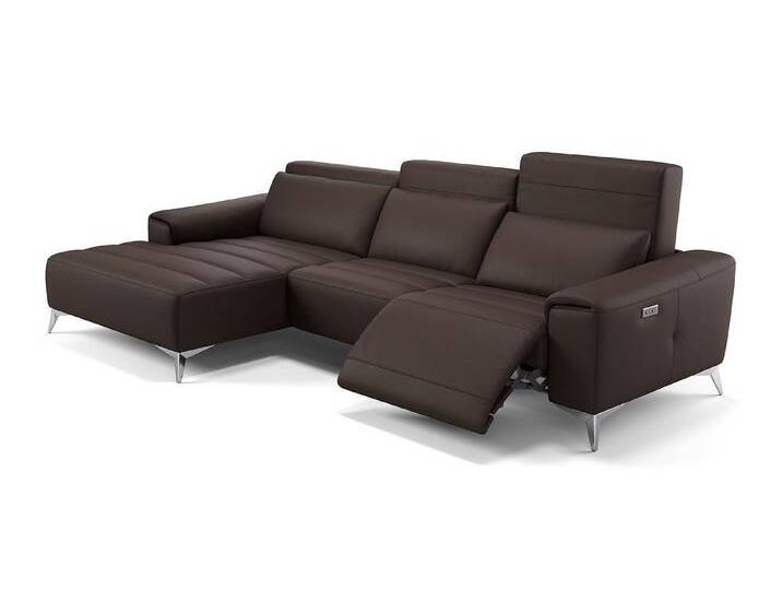 Sofanella Ecksofa Leder BELLA, Eckcouch, Ecksofa, Sitzecke, Polsterecke, Leder Sofas, Ledersofa, braun von sofanella