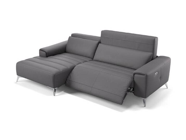 Sofanella Ecksofa Leder BELLA, Eckcouch, Ecksofa, Sitzecke, Polsterecke, Leder Sofas, Ledersofa, grau von sofanella