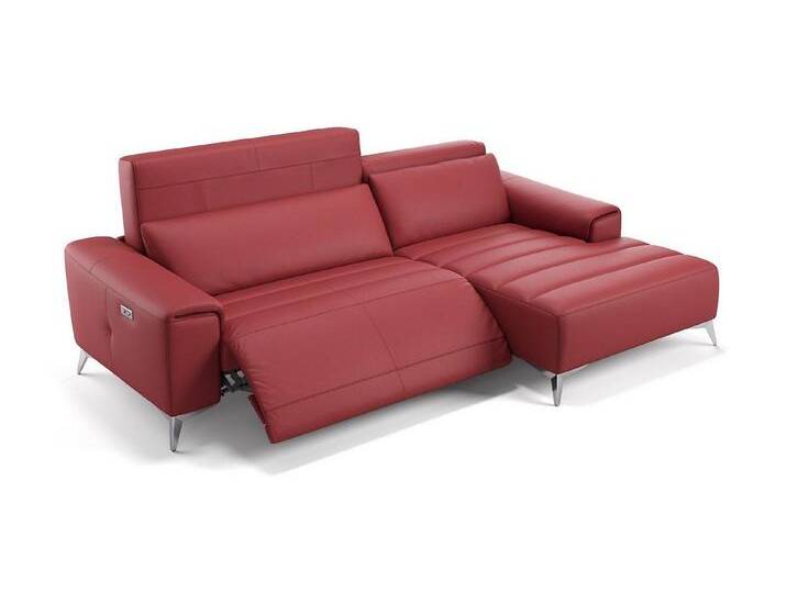 Sofanella Ecksofa Leder BELLA, Eckcouch, Ecksofa, Sitzecke, Polsterecke, Leder Sofas, Ledersofa, rot von sofanella