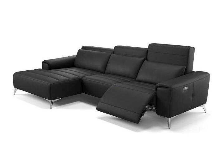 Sofanella Ecksofa Leder BELLA, Eckcouch, Ecksofa, Sitzecke, Polsterecke, Leder Sofas, Ledersofa, schwarz von sofanella