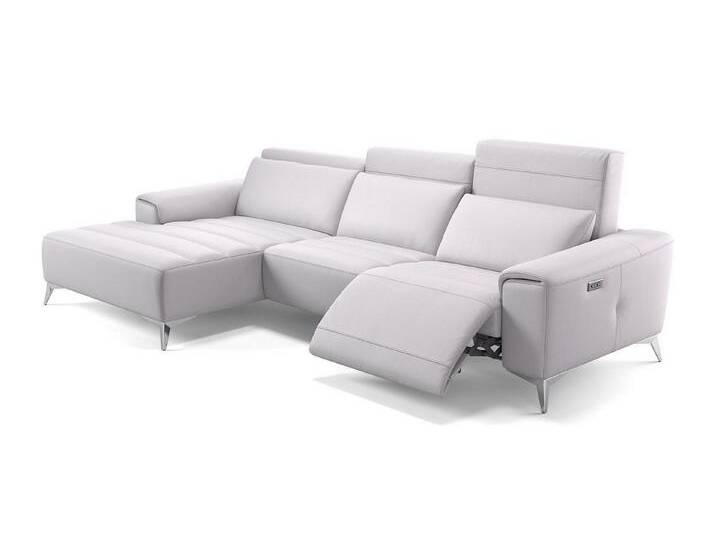 Sofanella Ecksofa Leder BELLA, Eckcouch, Ecksofa, Sitzecke, Polsterecke, Leder Sofas, Ledersofa, weiß von sofanella