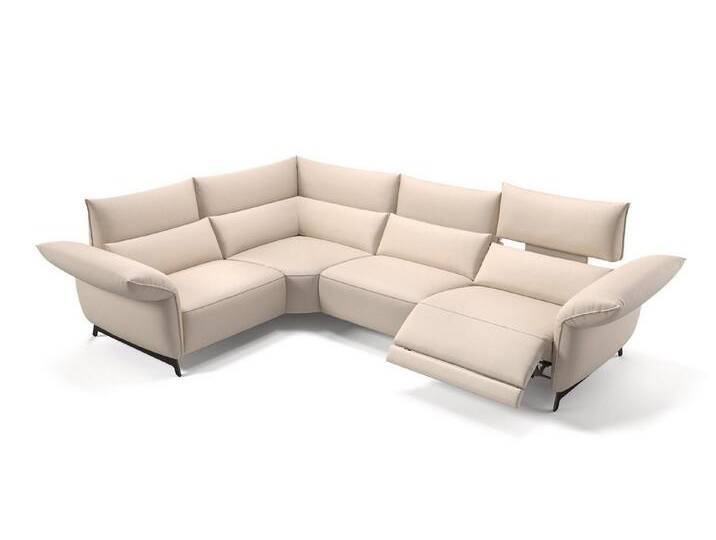 Sofanella Ecksofa Leder CUNEO, Eckcouch, Ecksofa, Sitzecke, Polsterecke, Leder Sofas, Ledersofa, beige von sofanella