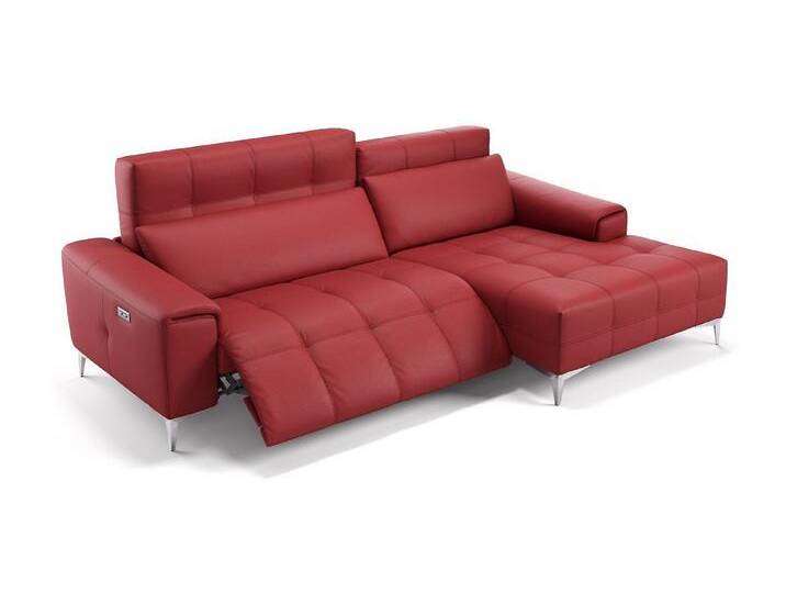 Sofanella Ecksofa Leder SALENTO, Eckcouch, Ecksofa, Sitzecke, Polsterecke, Leder Sofas, Ledersofa, rot von sofanella