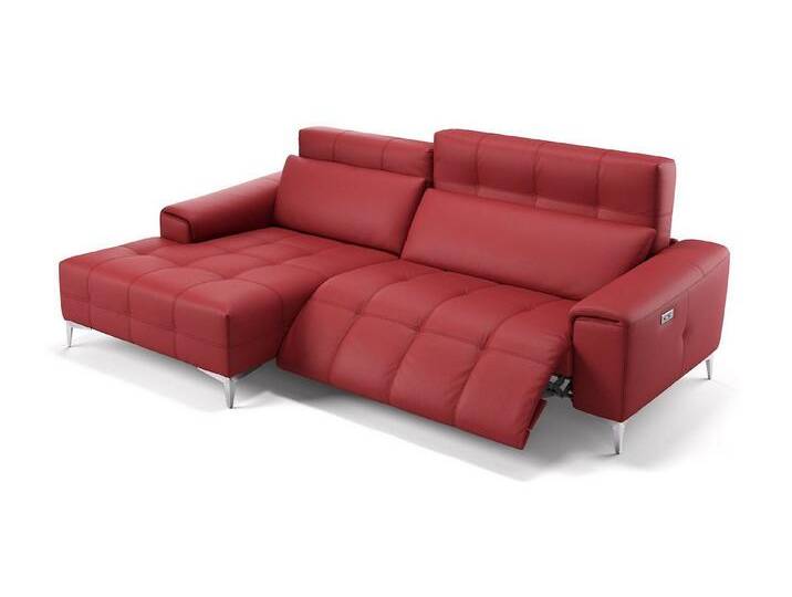 Sofanella Ecksofa Leder SALENTO, Eckcouch, Ecksofa, Sitzecke, Polsterecke, Leder Sofas, Ledersofa, rot von sofanella
