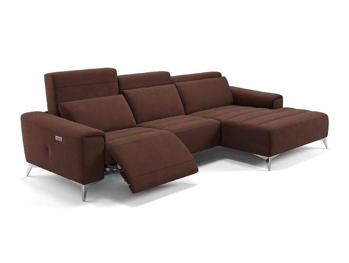 Sofanella Ecksofa Stoff BELLA, Eckcouch, Ecksofa, Sitzecke, Polsterecke, Stoff Sofas, Stoffsofa, braun von sofanella