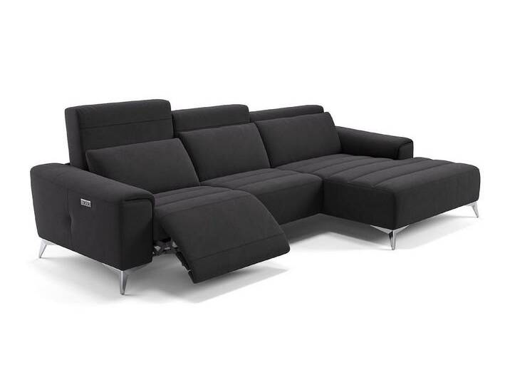 Sofanella Ecksofa Stoff BELLA, Eckcouch, Ecksofa, Sitzecke, Polsterecke, Stoff Sofas, Stoffsofa, schwarz von sofanella