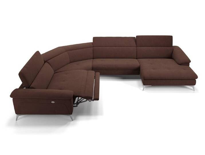 Sofanella Wohnlandschaft Stoff STELLA, Wohnlandschaft, Ecksofa, Sofalandschaft, XXL Sofa, Stoff Sofas, braun von sofanella