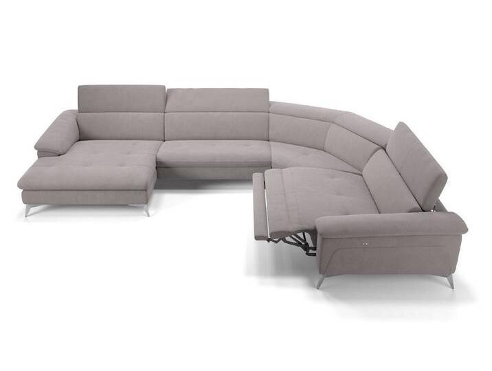 Sofanella Wohnlandschaft Stoff STELLA, Wohnlandschaft, Ecksofa, Sofalandschaft, XXL Sofa, Stoff Sofas, grau von sofanella