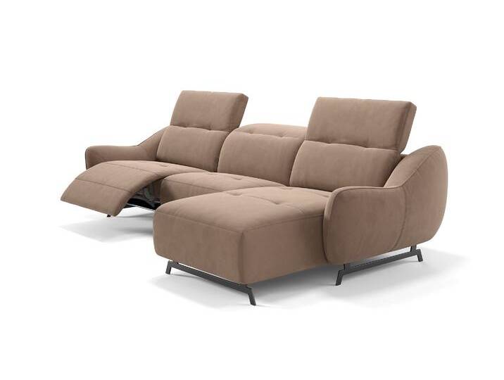 Stoff Ecksofa LIVERI Relaxfunktion Wohnlandschaft Elektrisches Sofa von sofanella