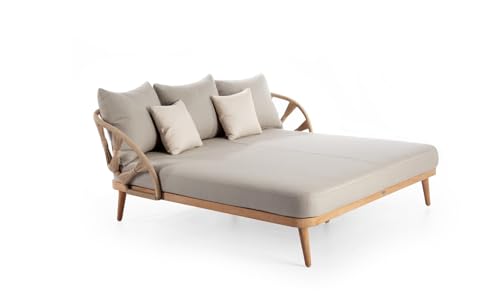 sofanella BRASILIEN Daybed - Hochwertiges Garten Outdoorbett italienisches Design - Designer Tagesbett - Weiß von sofanella