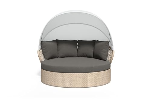 sofanella KAPSTADT Daybed - Hochwertiges Garten Outdoorbett italienisches Design - Designer Tagesbett - Dunkelgrau von sofanella