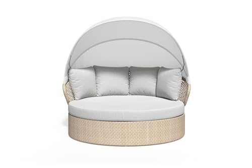 sofanella KAPSTADT Daybed - Hochwertiges Garten Outdoorbett italienisches Design - Designer Tagesbett - Hellgrau von sofanella
