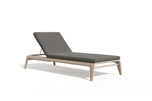 sofanella KAPSTADT Liege - Hochwertige Garten Chaiselongue italienisches Design - Designer Ruheliege - Dunkelgrau von sofanella