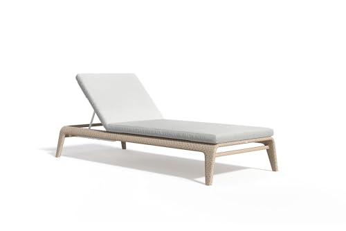 sofanella KAPSTADT Liege - Hochwertige Garten Chaiselongue italienisches Design - Designer Ruheliege - Hellgrau von sofanella