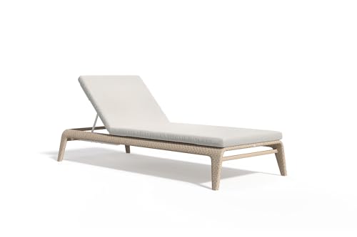 sofanella KAPSTADT Liege - Hochwertige Garten Chaiselongue italienisches Design - Designer Ruheliege - Weiß von sofanella