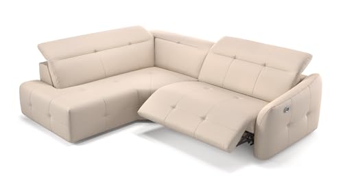 sofanella Leder Ecksofa CASADO - Designer Sofa L-Form Ausrichtung Links - Hochwertiges Ledersofa verstellbar - Elektrische Relaxfunktion XL: 272 Breite x 108 Tiefe von sofanella