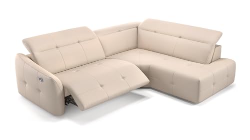 sofanella Leder Ecksofa CASADO - Designer Sofa L-Form Ausrichtung Rechts - Hochwertiges Ledersofa verstellbar - Elektrische Relaxfunktion XL: 272 Breite x 108 Tiefe von sofanella