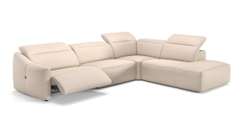 sofanella Leder Wohnlandschaft Samoa - Hochwertige Polstergarnitur Ausrichtung Rechts Creme - Designer Ledersofa mit Relax-Sitzverstellung M: 291 x 247 Breite x 107 Tiefe sofanella Leder Wohnlandschaft Samoa - Hochwertige Polstergarnitur Ausrichtung Rechts Creme - Designer Ledersofa mit Relax-Sitzverstellung M: 291 x 247 Breite x 107 Tiefe von sofanella