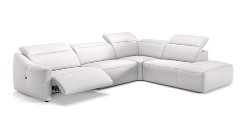 sofanella Leder Wohnlandschaft Samoa - Hochwertige Polstergarnitur Ausrichtung Rechts Weiß - Designer Ledersofa mit Relax-Sitzverstellung S: 271 x 237 Breite x 107 Tiefe sofanella Leder Wohnlandschaft Samoa - Hochwertige Polstergarnitur Ausrichtung Rechts Weiß - Designer Ledersofa mit Relax-Sitzverstellung S: 271 x 237 Breite x 107 Tiefe von sofanella