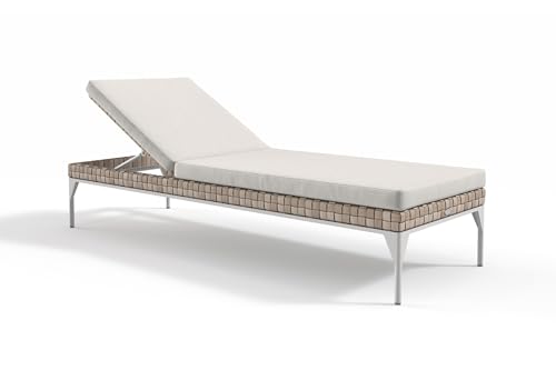 sofanella MALEDIVEN Einzelliege - Hochwertige Garten Single-Liege italienisches Design - Designer Sololiege - Weiß von sofanella