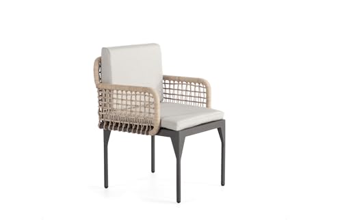 sofanella Madeira Gartenstuhl - Hochwertiger Garten Outdoor-Stuhl italienisches Design - Designer Terrassenstuhl - Dunkelgrau sofanella Madeira Gartenstuhl - Hochwertiger Garten Outdoor-Stuhl italienisches Design - Designer Terrassenstuhl - Dunkelgrau von sofanella