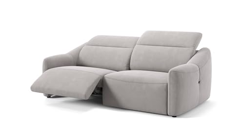 sofanella Stoff 2-Sitzer Samoa - Hochwertige Zweisitzer Couch italienisches Design - Designer Stoffsofa mit Relax-Sitzverstellung - Hellgrau sofanella Stoff 2-Sitzer Samoa - Hochwertige Zweisitzer Couch italienisches Design - Designer Stoffsofa mit Relax-Sitzverstellung - Hellgrau von sofanella