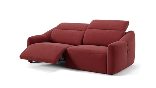 sofanella Stoff 2-Sitzer Samoa - Hochwertige Zweisitzer Couch italienisches Design - Designer Stoffsofa mit Relax-Sitzverstellung - Rot sofanella Stoff 2-Sitzer Samoa - Hochwertige Zweisitzer Couch italienisches Design - Designer Stoffsofa mit Relax-Sitzverstellung - Rot von sofanella