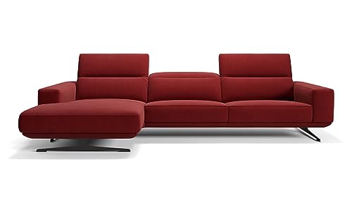 sofanella Stoff Ecksofa Merano - Designer Sofa L-Form Ausrichtung Links - Hochwertiges Stoffsofa verstellbar - Verstellbare Kopflehnen XL: 303 x 163 Breite x 109 Tiefe von sofanella