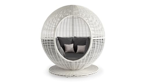 sofanella Valencia Daybed - Hochwertiges Garten Outdoorbett italienisches Design - Designer Tagesbett - Dunkelgrau von sofanella