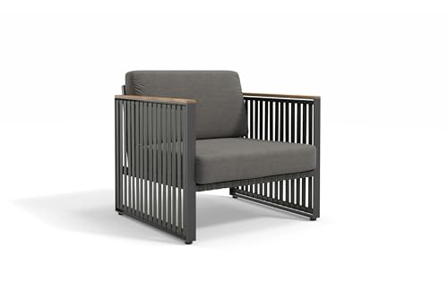 sofanella Yacht Gartensessel - Hochwertiger Garten Outdoor-Sessel italienisches Design - Designer Terrassensessel - Dunkelgrau sofanella Yacht Gartensessel - Hochwertiger Garten Outdoor-Sessel italienisches Design - Designer Terrassensessel - Dunkelgrau von sofanella