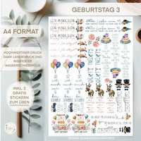 Wasserschiebefolie | Geburtstag 3 Kerzentattoos Din A 4 von sofleurDesign