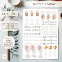 Wasserschiebefolie | Geburtstag Kerzentattoos Din A 4 von sofleurDesign