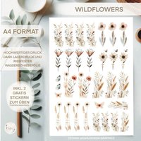 Wasserschiebefolie | Kerzentattoos Blumenwiese Din A 4 von sofleurDesign