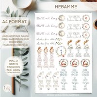 Wasserschiebefolie | Kerzentattoos Din A 4 Hebamme von sofleurDesign