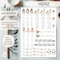 Wasserschiebefolie | Kerzentattoos Din A 4 Herz von sofleurDesign