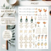 Wasserschiebefolie | Kerzentattoos Prost Din A 4 von sofleurDesign