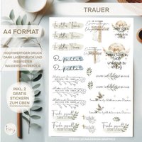 Wasserschiebefolie | Kerzentattoos Trauer| Din A 4 von sofleurDesign