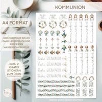 Wasserschiebefolie | Kommunion Kerzentattoos Din A 4 von sofleurDesign