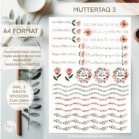 Wasserschiebefolie | Muttertag 3 Din A 4 von sofleurDesign