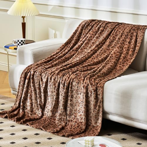 softan Fleece Decke, Neues Leopardenmuster, Leichte & Weiche Flanel Decken für Couch, Bett, Sofa, Luxurious Warm & Gemütlich für alle Jahreszeiten, Geschenk für Weihnachten & Neujahr, 228cm×228cm von softan