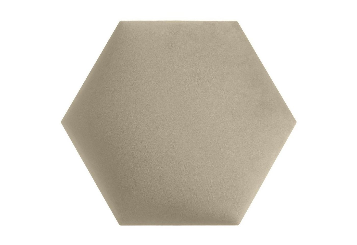 softwalls Kopfteil Wandkissen Stoff - Samt - Wandpaneele, Creme - Hexagon, (1 St., 5 (sehr gut), Schalldämmend von softwalls